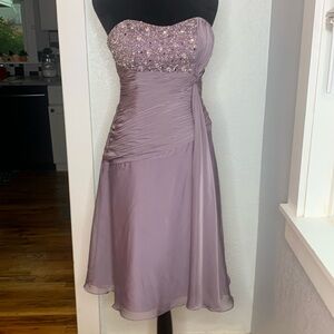 Sarah Danielle Evening dress lavender beaded sleeveless prom wedding cocktail 6